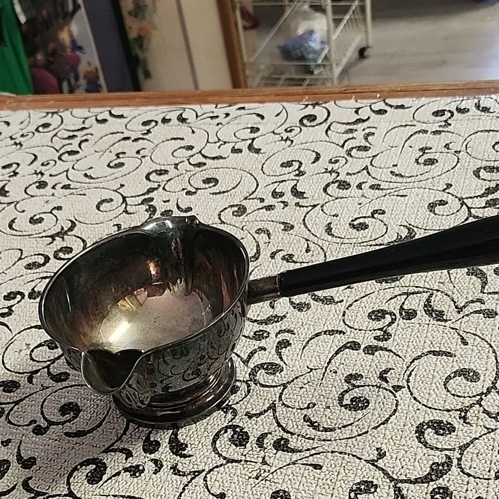 Silver and Black Sauce Ladle